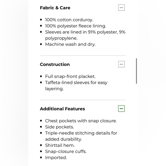 Men’s Large L.L.Bean corduroy Sherpa lined jacket - Picture 3 of 3